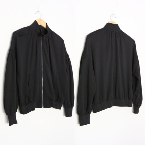Cabi Chance Bomber Jacket S High Neck Full Zip Up Stretch Jersey Black 3731 $139 - Picture 3 of 16